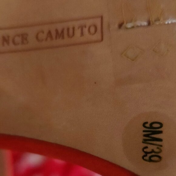 Sexy, ankle wrap open toe b'ful coral colour Vince Camuta grommet studded Sz 9 - Picture 5 of 5